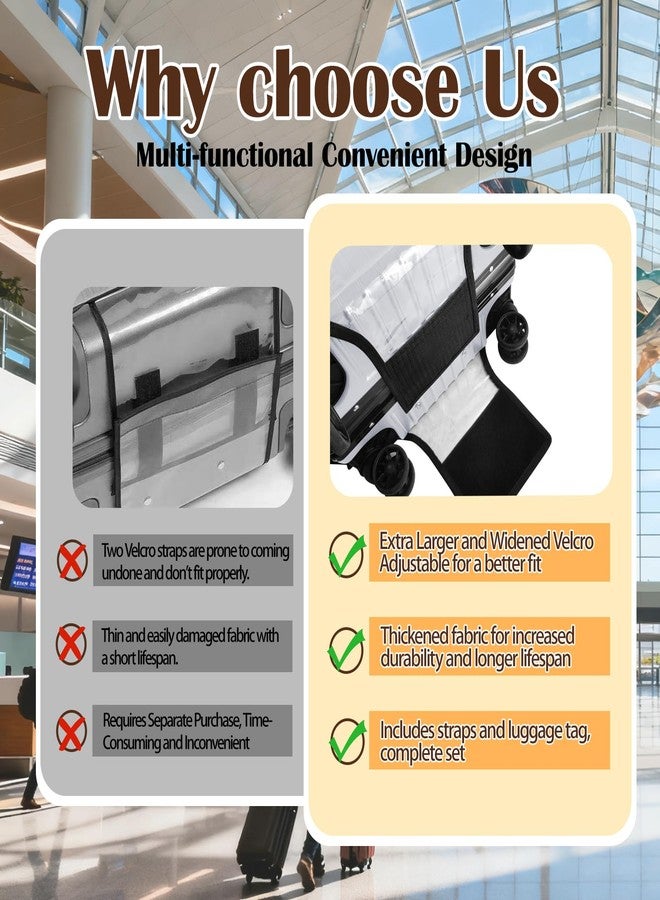 Fhauopsa 3 PCS Clear Suitcase Covers for Luggage, 20" 24" 28" Luggage Protector Suitcase Cover TSA Approved Waterproof Transparent PVC Protector (20"+24"+28") - Image 3